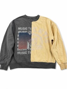MTV Two-Tone Charcoal & Mustard Crewneck Sweatshirt